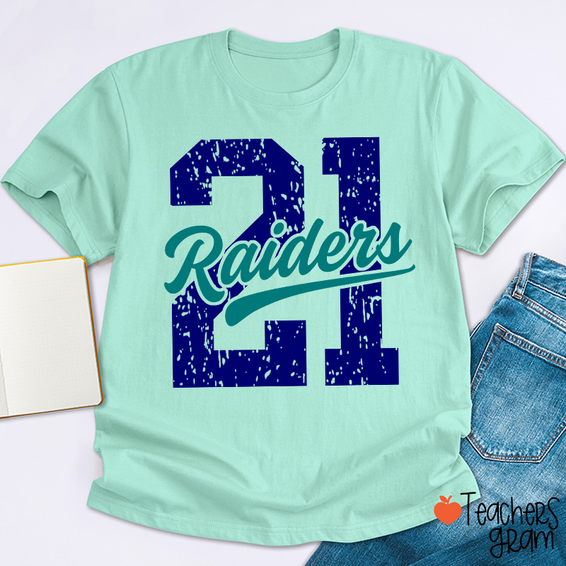 Personalized Vintage Distressed Number Team Name Mascot Teacher T-Shirt