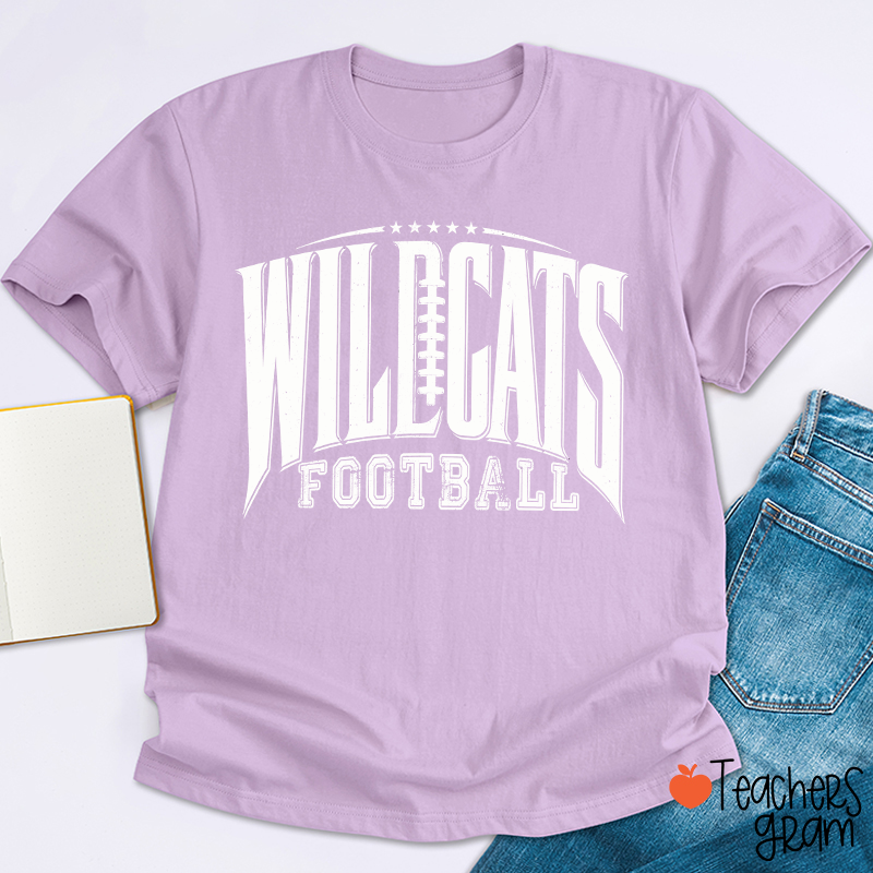Personalized Mascot Vintage Distressed Football Star Graphic Teacher T‑Shirt