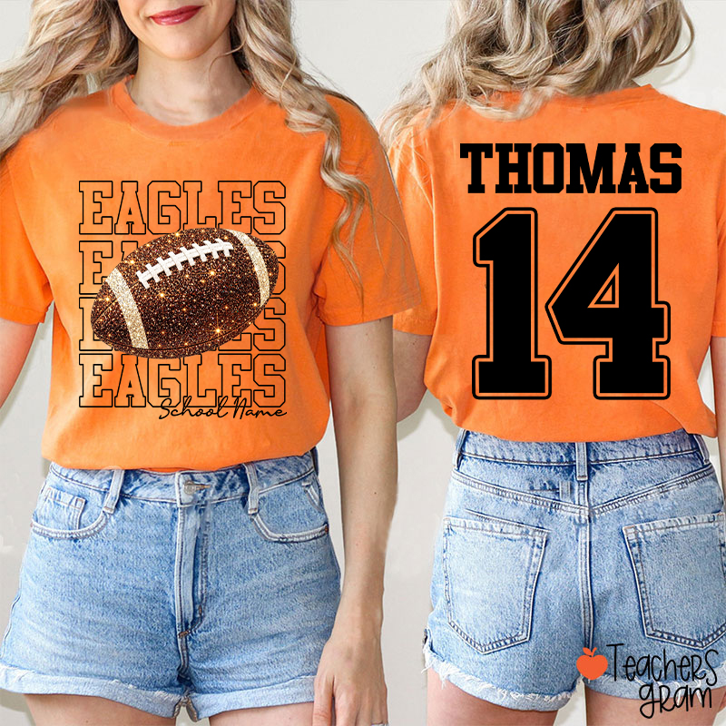 Personalized Team Name Number Sport Teacher Two Sided T-Shirt