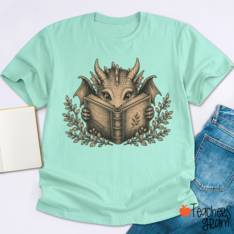 Reading Dragon Teacher T-Shirt