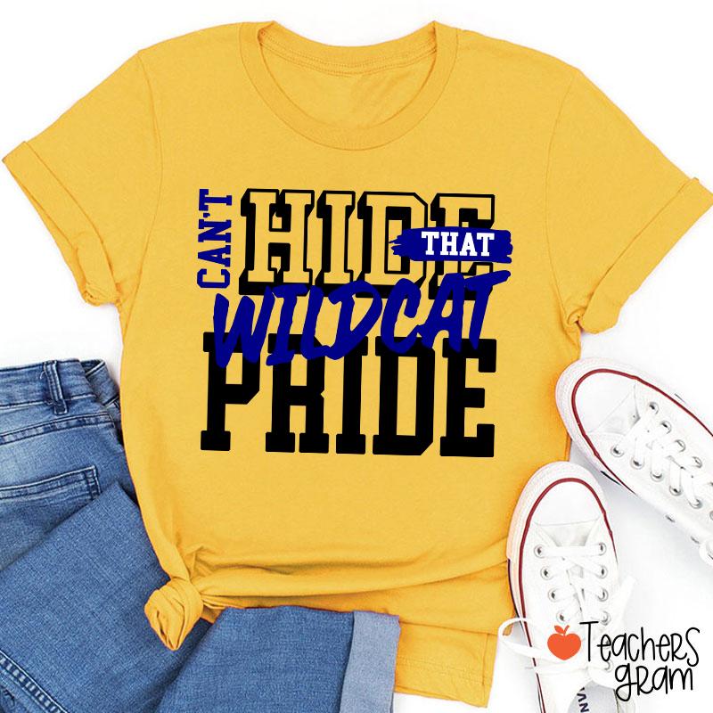Personalized Can't Hide That Warrior Pride Bold Color Block Text Graphic Teacher T‑Shirt