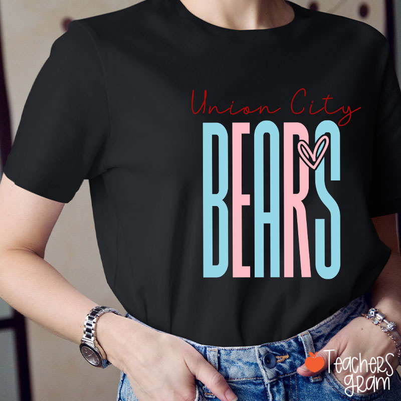 Personalized Mascot Heart Teacher T-Shirt