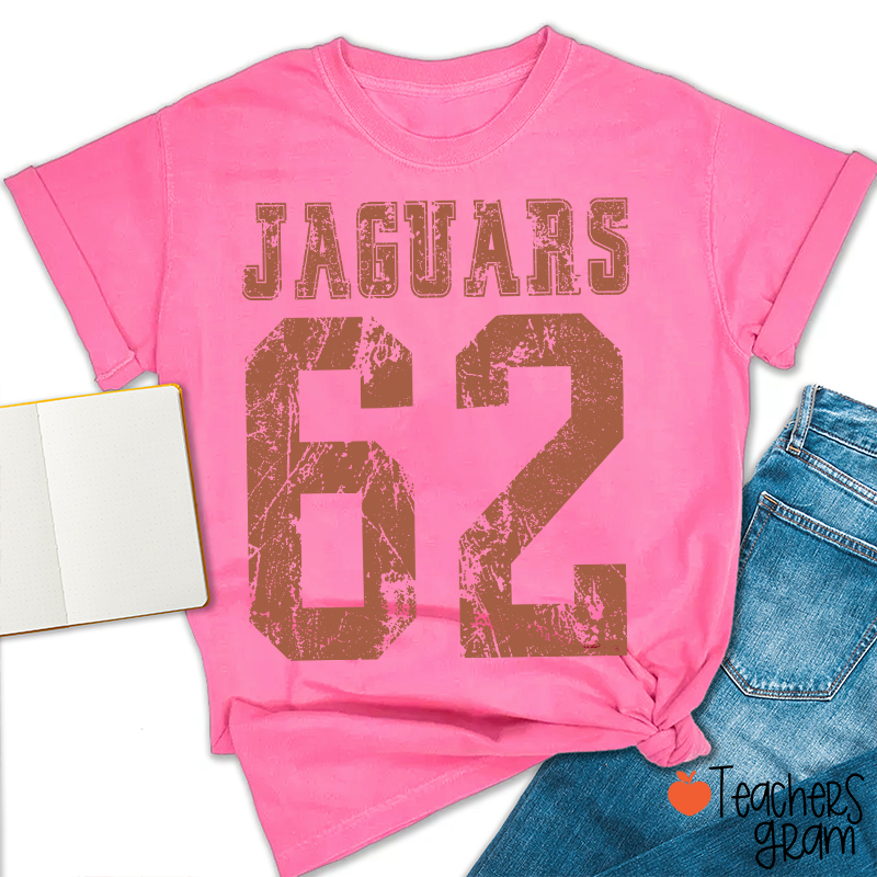 Personalized Mascot Number Vintage Distressed Sport Teacher T‑Shirt