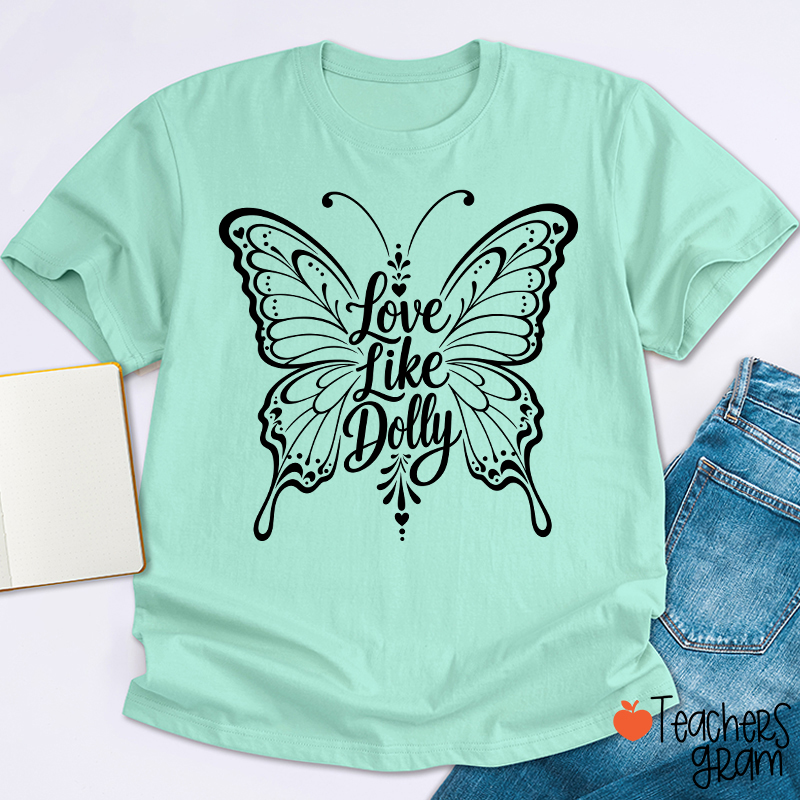 Love Ornate Lace Butterfly Teacher T-Shirt