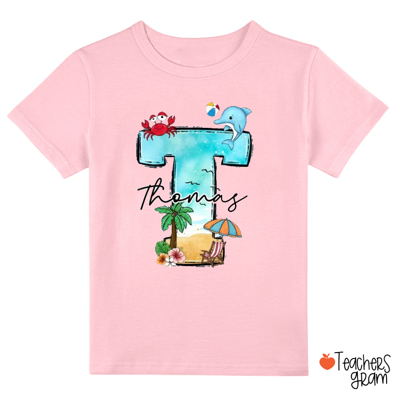 Personalized Initial And Name Summer Vacation Class T-Shirt