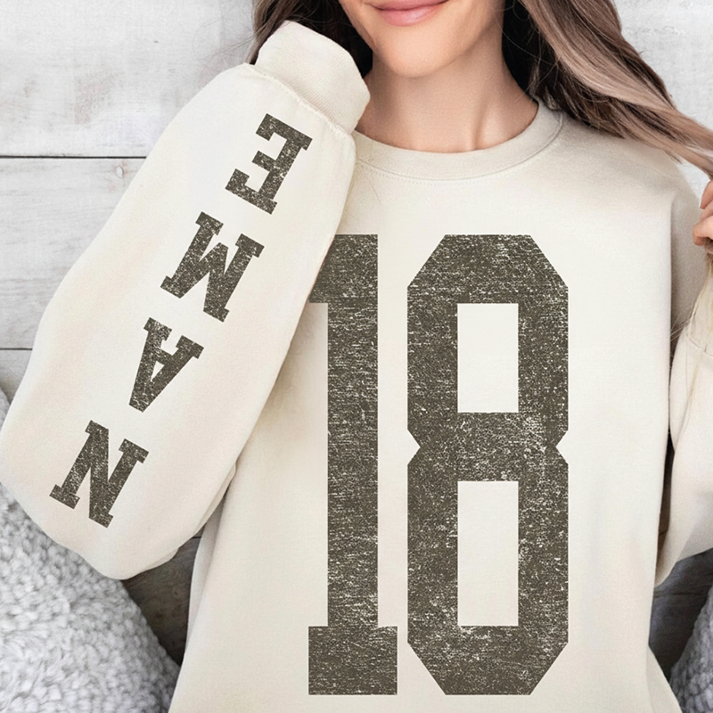 Personalized Game Day School Team Teacher Sleeve Print Sweatshirt