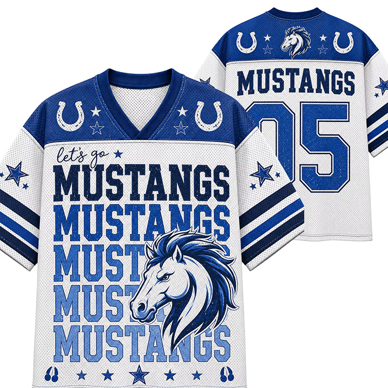 Personalized Mascot Let's Go Stacked Name Teacher Mesh Jersey