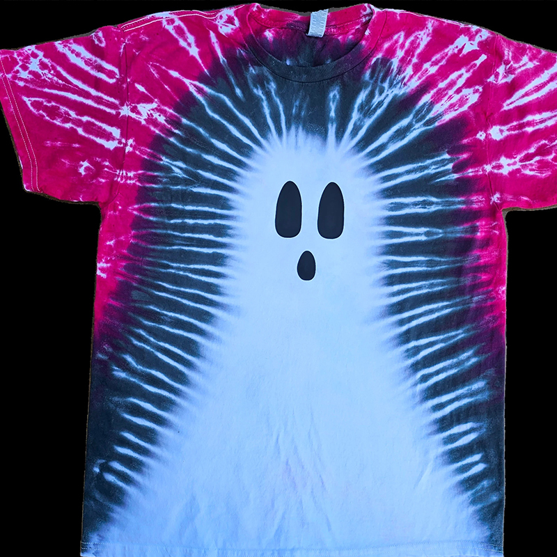 Cute Ghost Tie Dye Halloween Teacher Eco Oversized Graphic T-Shirt
