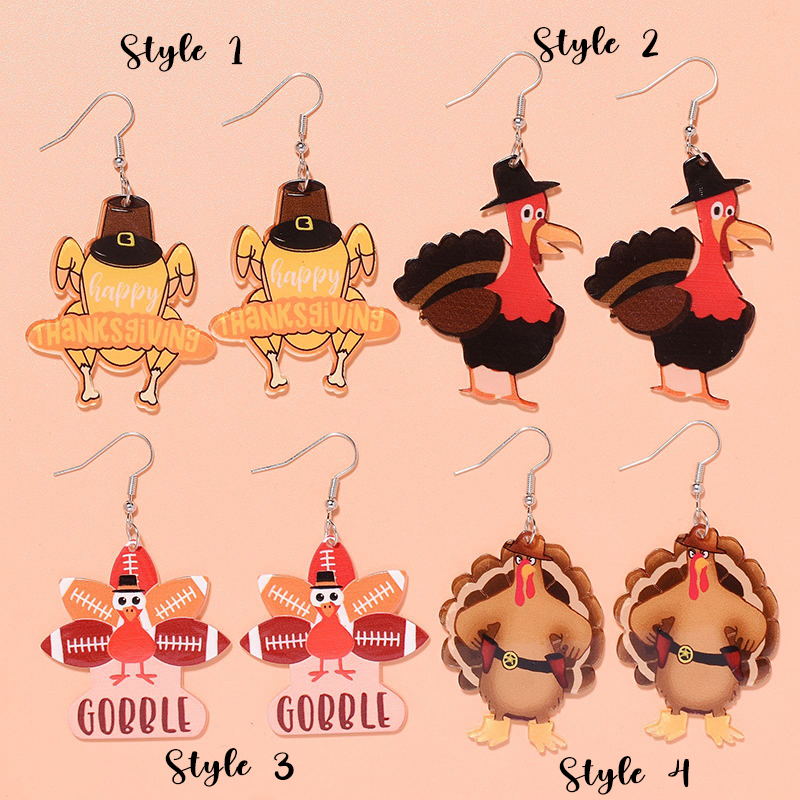 Thanksgiving Turkey Acrylic Earrings