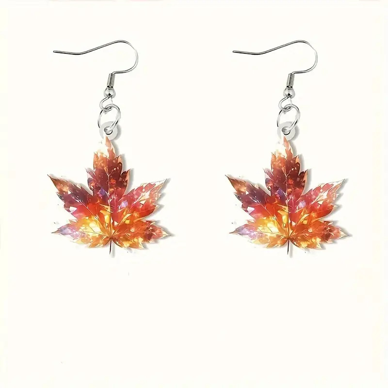 Acrylic Maple Leaf Earrings
