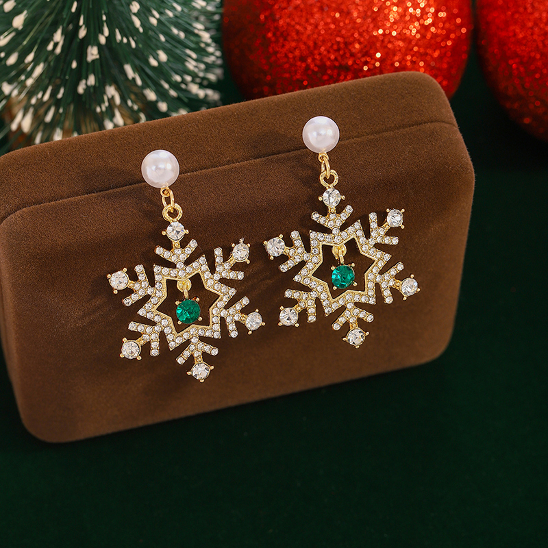 Diamond Snowflake Teacher Metal Earrings