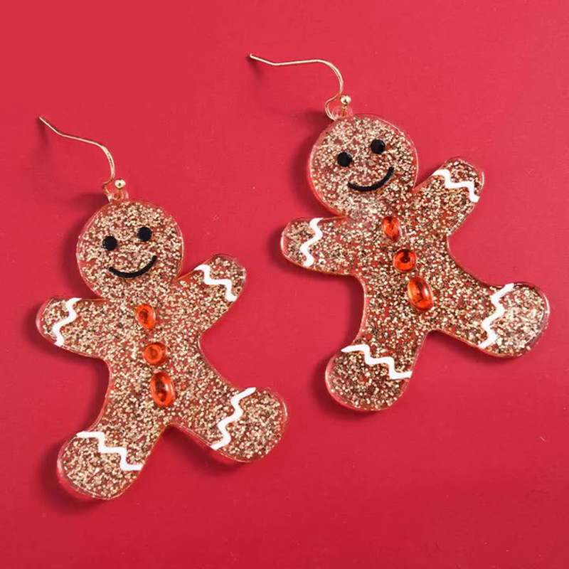 Christmas Gingerbread Man Teacher Acrylic Earrings