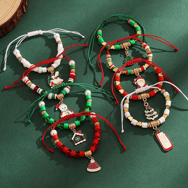 Christmas Santa Claus Snowman Metal Bracelet