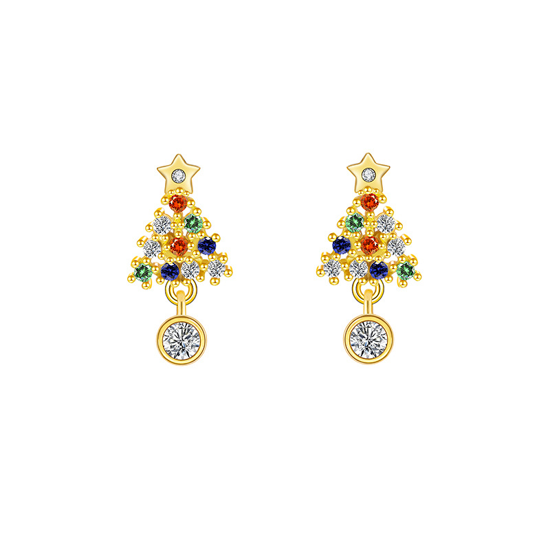 Star Christmas Tree Teacher Metal Earrings