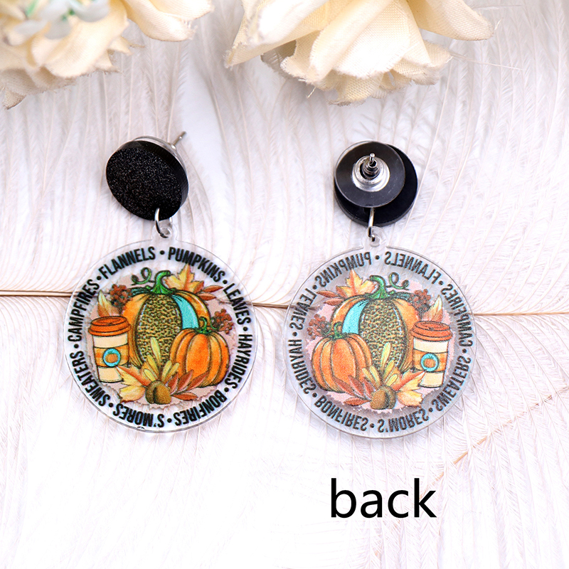 Pumpkin Leaf Acrylic Earrings