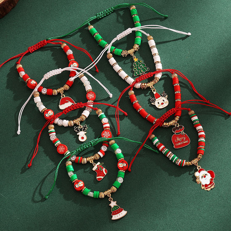 Christmas Santa Claus Snowman Metal Bracelet