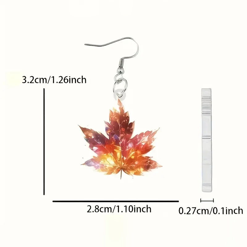 Acrylic Maple Leaf Earrings