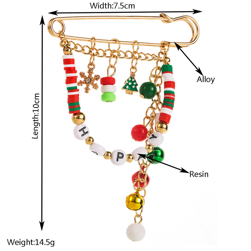 HAPPY Beaded Bells Teacher Pin