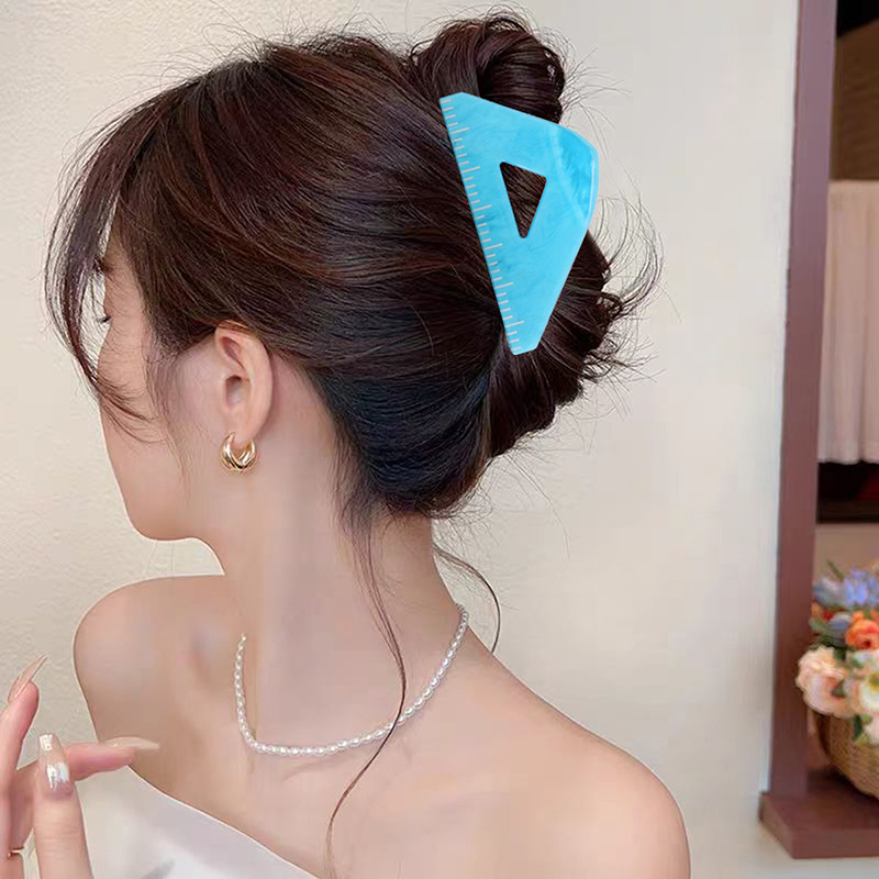 Pencil Triangle Ruler Hair Clips