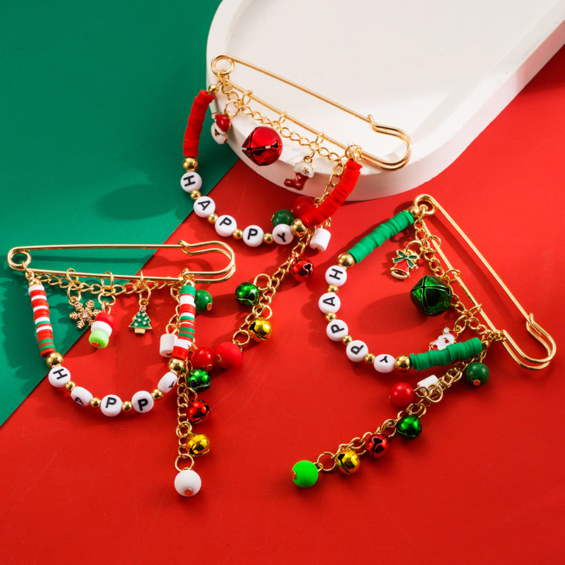 HAPPY Beaded Bells Teacher Pin