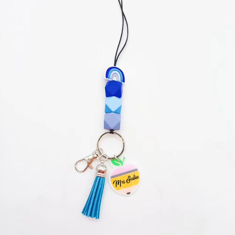 Rainbow Beaded Teacher Lanyard