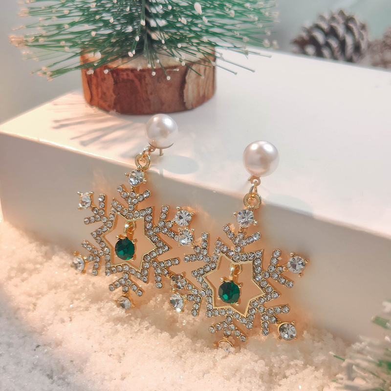 Diamond Snowflake Teacher Metal Earrings
