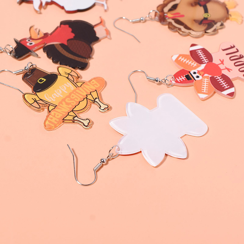 Thanksgiving Turkey Acrylic Earrings