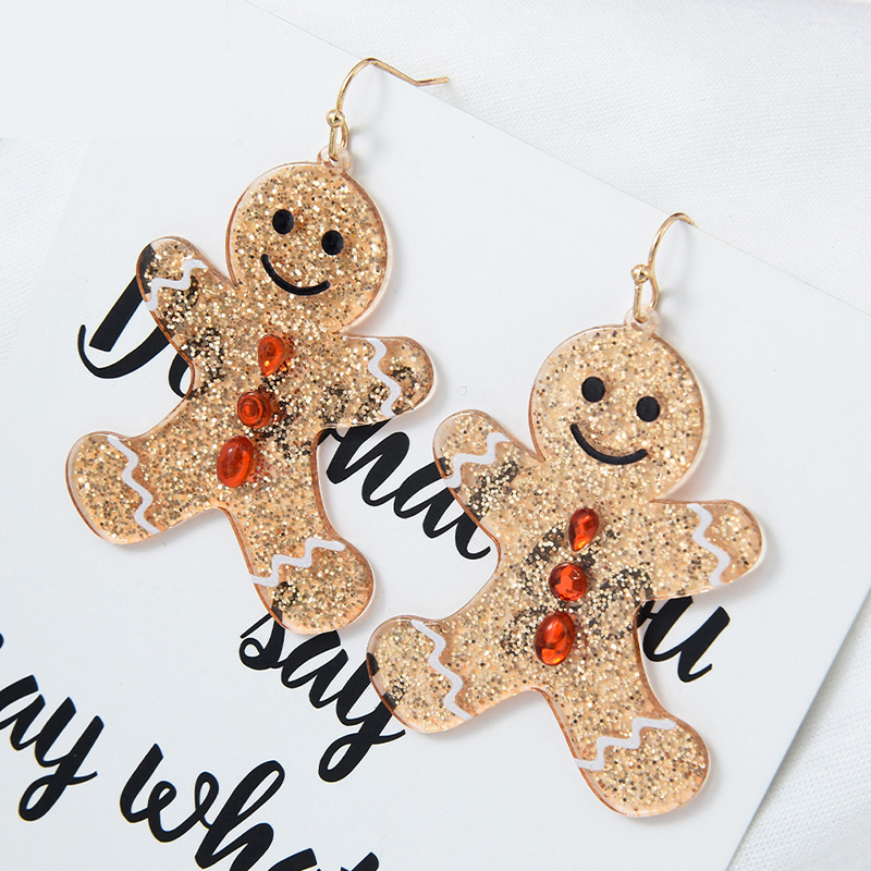 Christmas Gingerbread Man Teacher Acrylic Earrings
