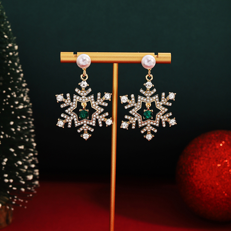 Diamond Snowflake Teacher Metal Earrings