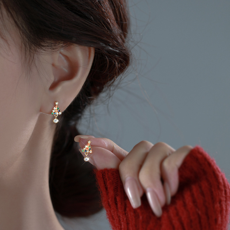 Star Christmas Tree Teacher Metal Earrings