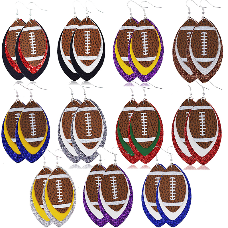 Football Leather Earrings