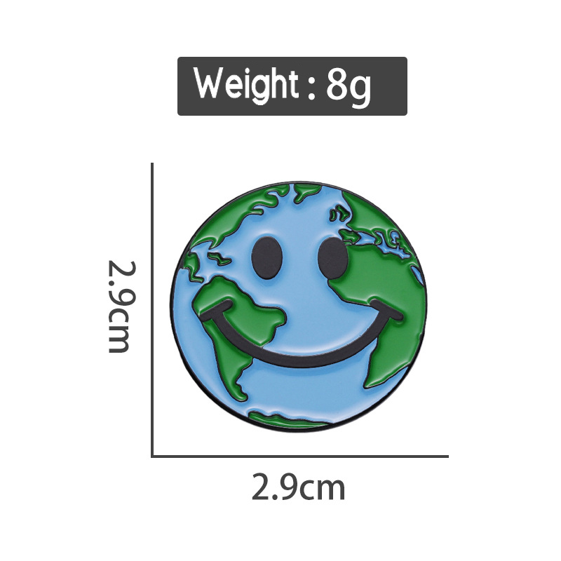 Protect The Earth Smiley Face Teacher Pin