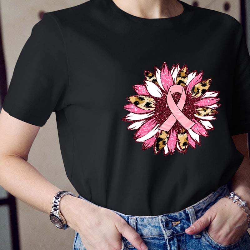 Sunflower Ribbon Awareness Teacher T-Shirt