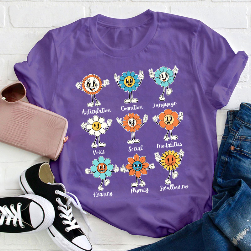 Cognition Language Voice Social Flower Teacher T-Shirt