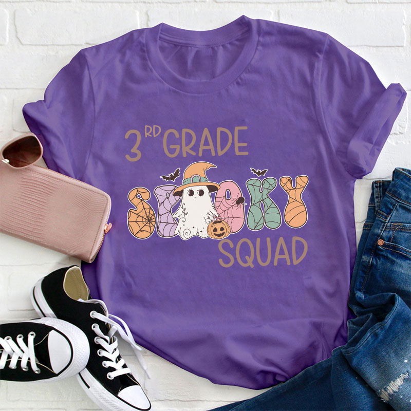 Personalized Grade Spooky Squad Teacher T-Shirt