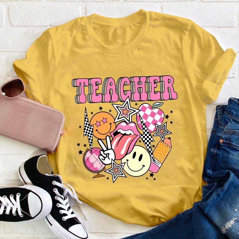 Retro Teacher Life Teacher T-Shirt