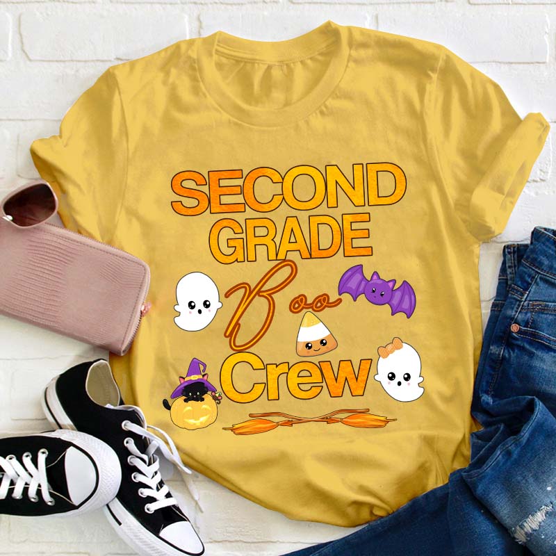 Personalized Grade Boo Crew Teacher T-Shirt