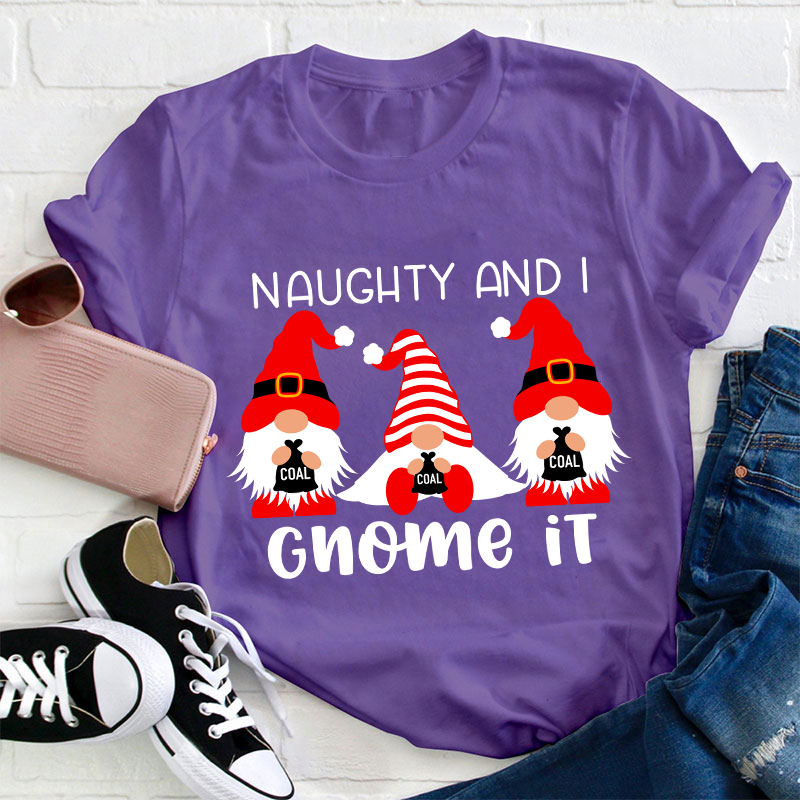 Naughty And I Gnome It Teacher T-Shirt