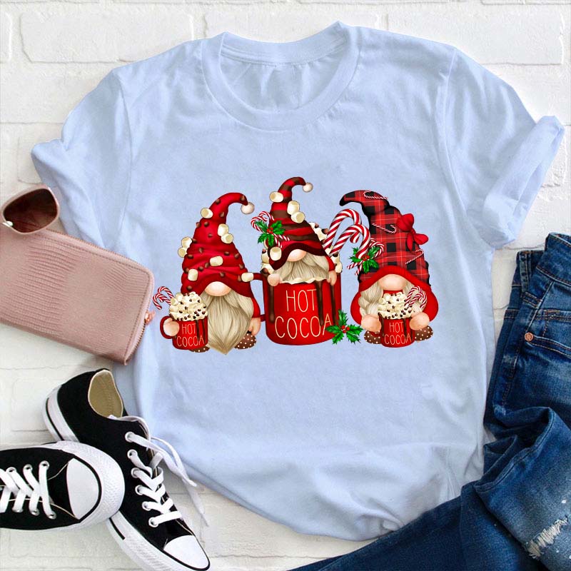 Hot Cocoa Gnomes Christmas Teacher T-Shirt