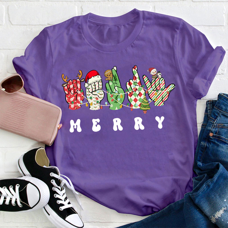 Merry Gesture Teacher T-Shirt