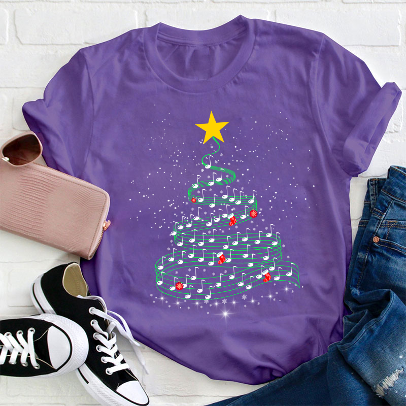 Music Note Christmas Tree Teacher T-Shirt