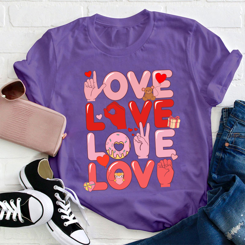 Gesture Love Teacher T-Shirt