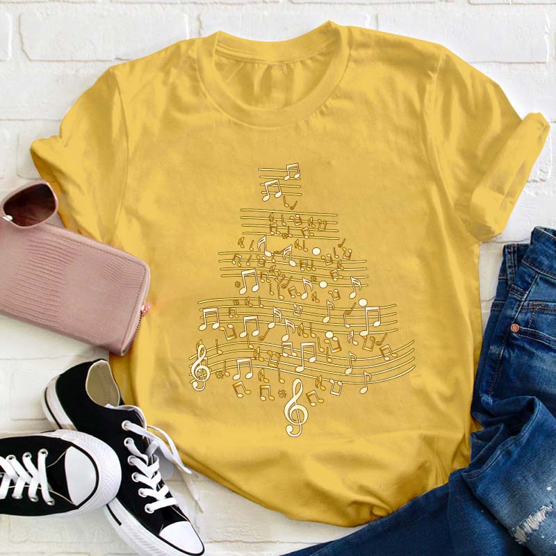 Musical Note Tree Teacher T-Shirt