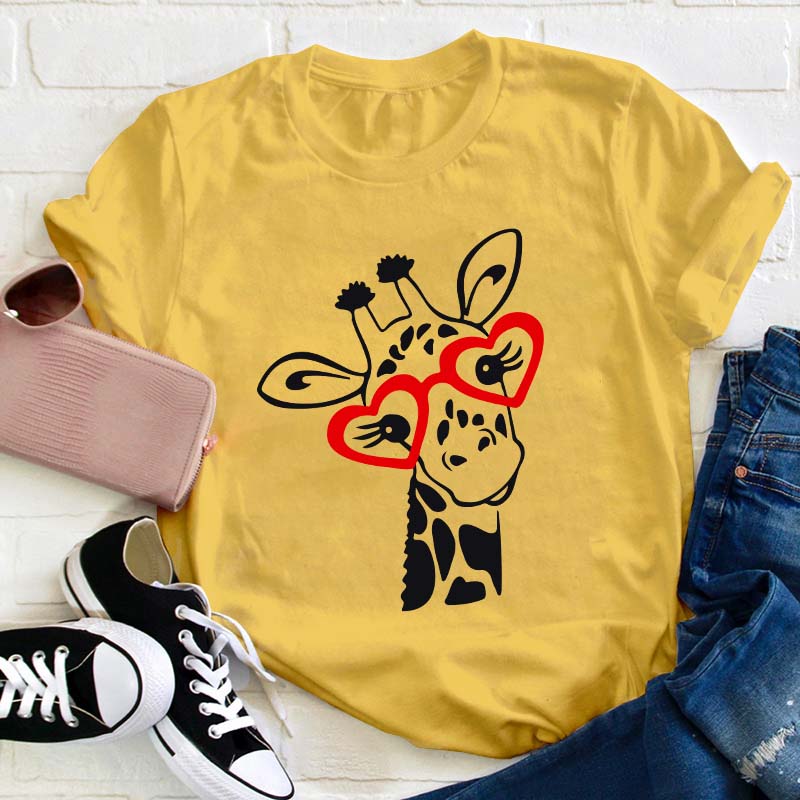 Cute Giraffe Teacher T-Shirt