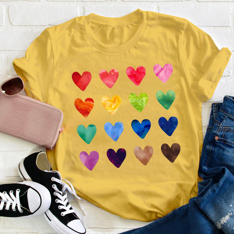 Colorful Love Combination Teacher T-Shirt