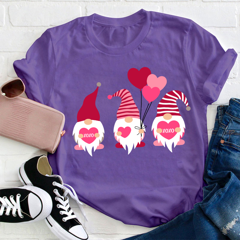 Gnome Valentine XOXO Teacher T-Shirt
