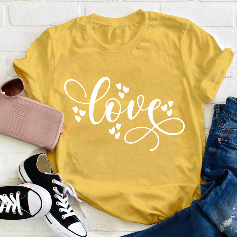 Love Love Heart Teacher T-Shirt