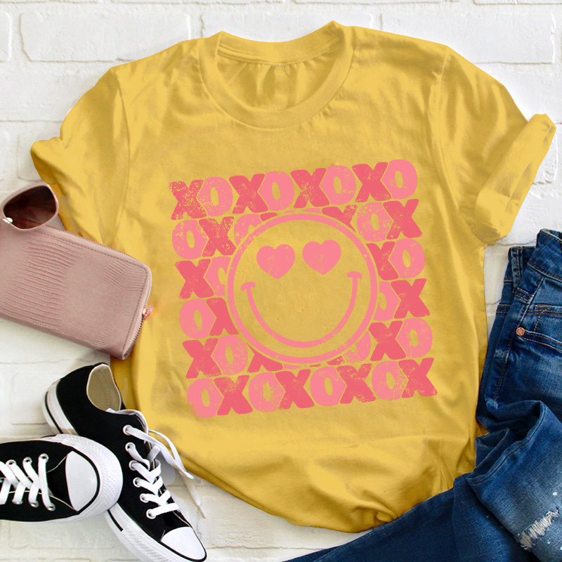 XOXO Smiling Face Teacher T-Shirt