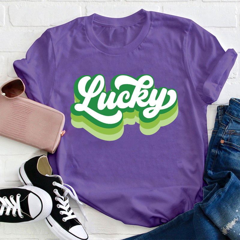 Retro Lucky Teacher T-Shirt