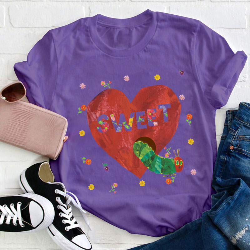 Sweet Heart Caterpillar Teacher T-Shirt